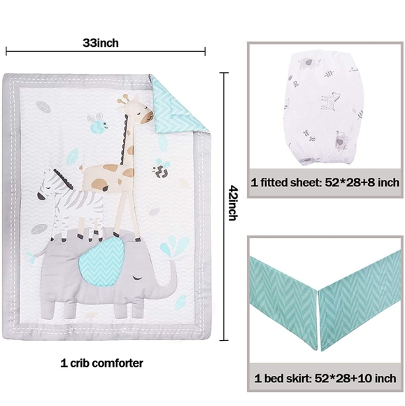 Wowelife  gray elephant crib set - Picture 3 of 5